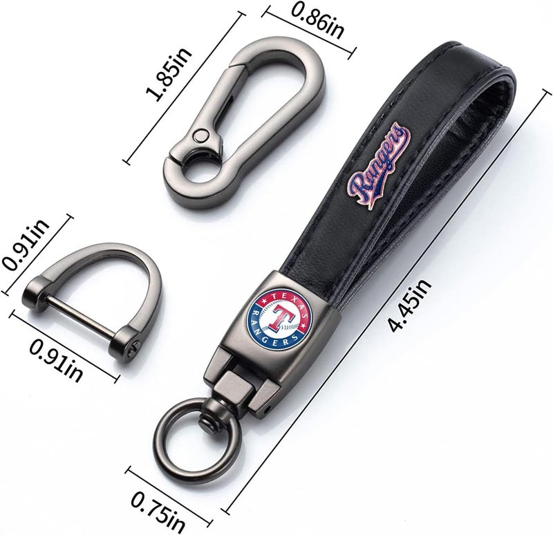 Kaleduo for TX Rangers Baseball Fans Car Keychain with Tire Valve Caps, Car Keyring and Valve Stem Caps Compatible with Key Fob Holder, Delicate Gifts for Men Women, Rangers - Image 5